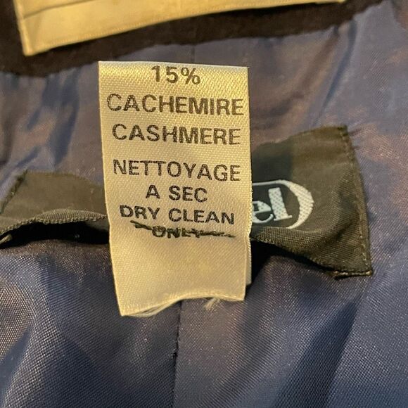 Vintage Cacharel Cashmere Wool Mix Pea Coat Navy Blue 40 / M - Picture 8 of 9